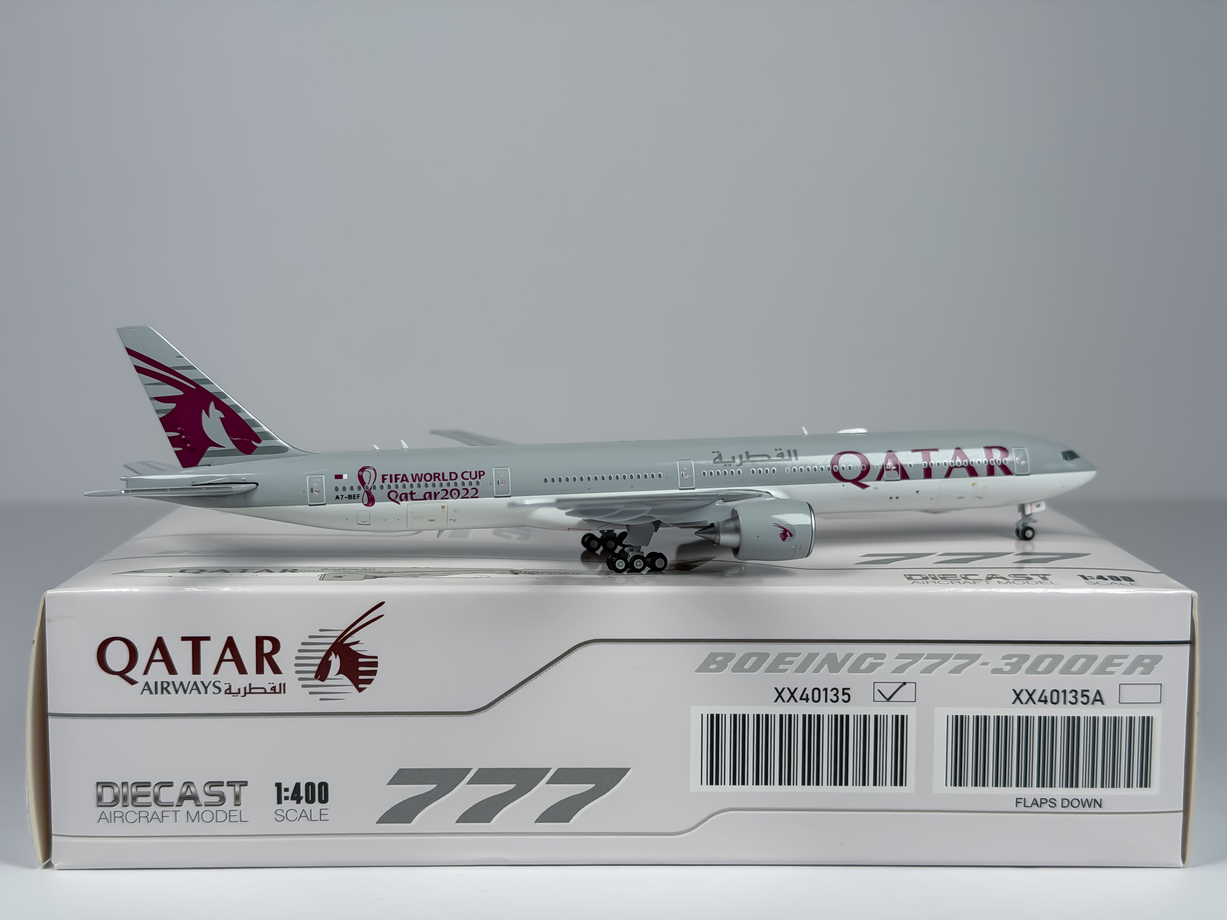 Qatar Airways Boeing 777-300ER 1:400 JC Wings A7-BEF (XX40135)