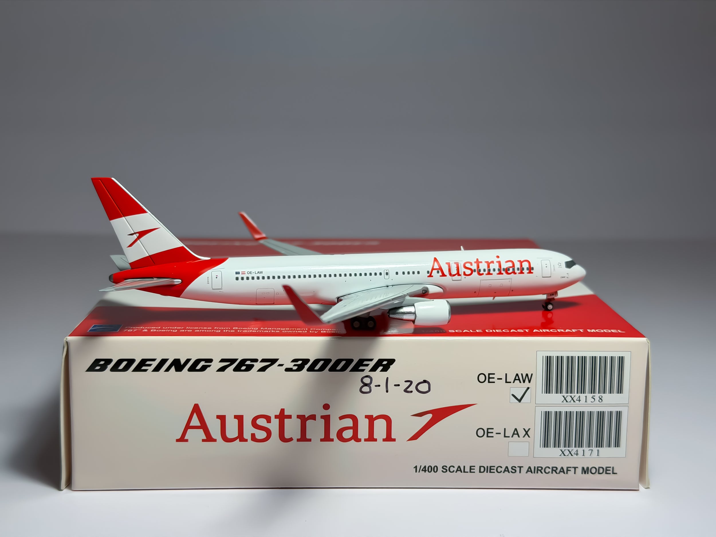 Austrian Airlines Boeing 767-300ER 1:400 JC Wings OE-LAW (XX4158)