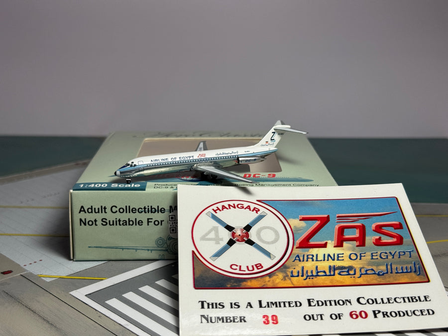 Aeroclassics 1:400 ZAS Egypt McDonnell Douglas DC-9-30 YU-AHJ Hangar Club HC-017