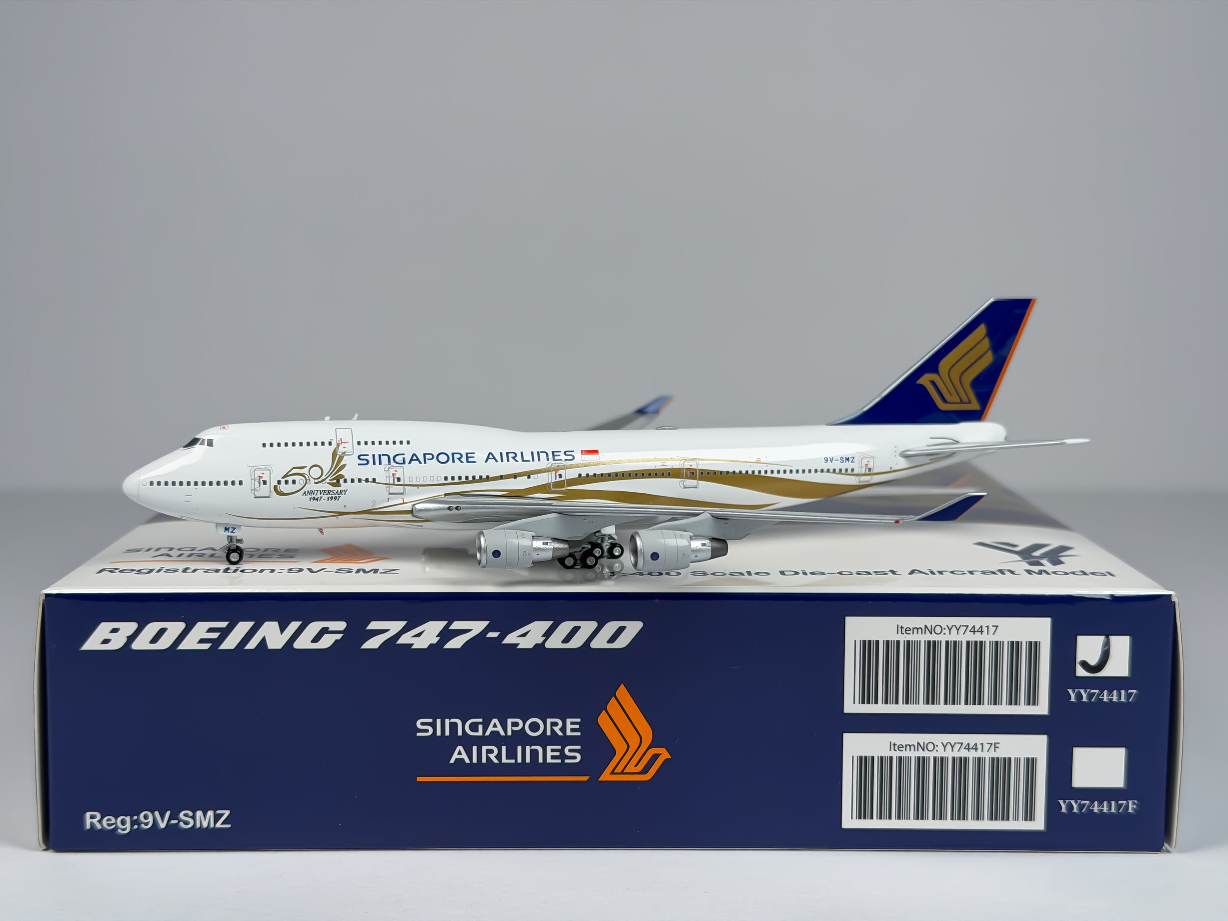 Singapore Airlines Boeing 747-400 1:400 YY Wings 9V-SMZ (YY74417)