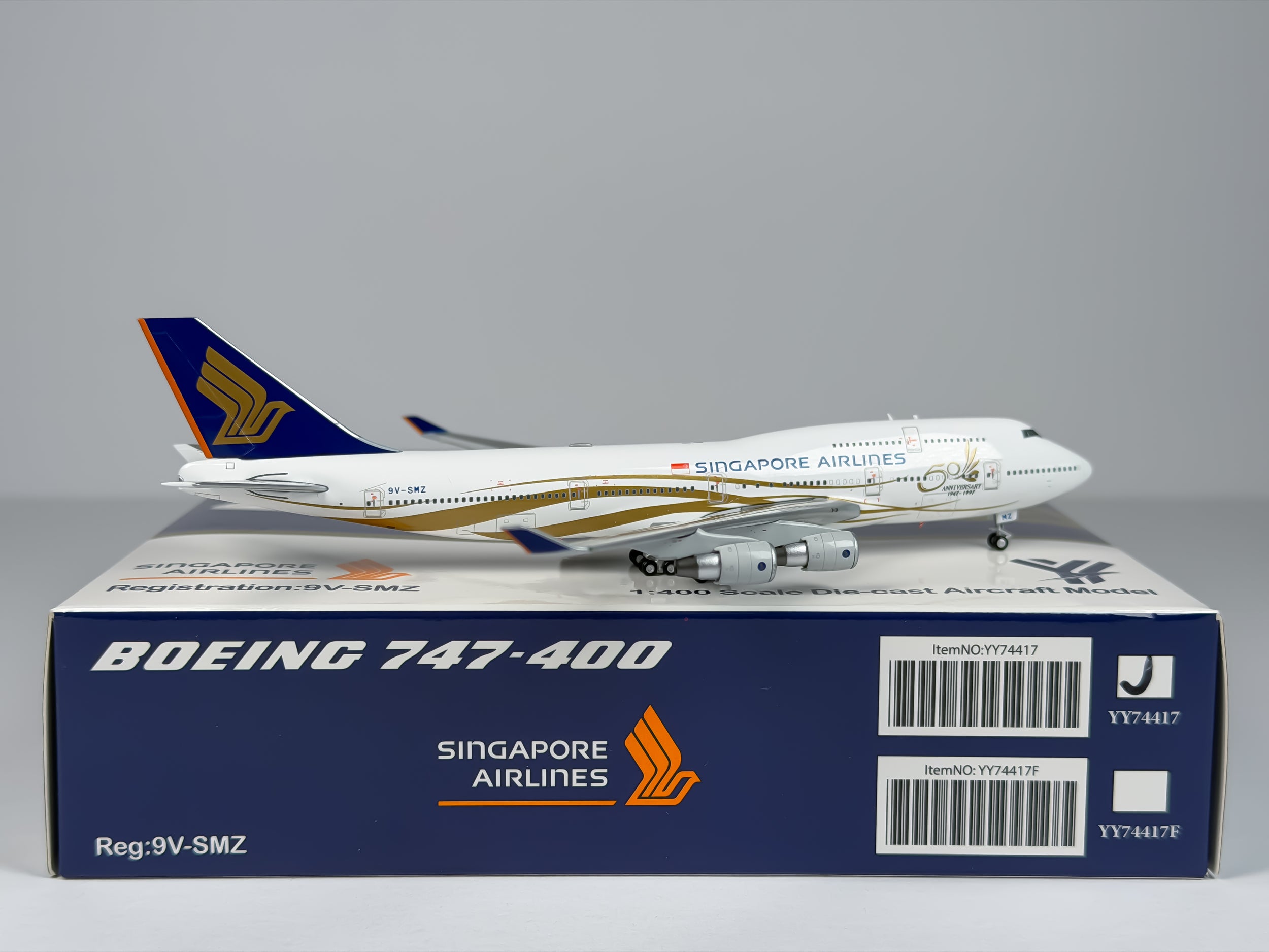 Singapore Airlines Boeing 747-400 1:400 YY Wings 9V-SMZ (YY74417)