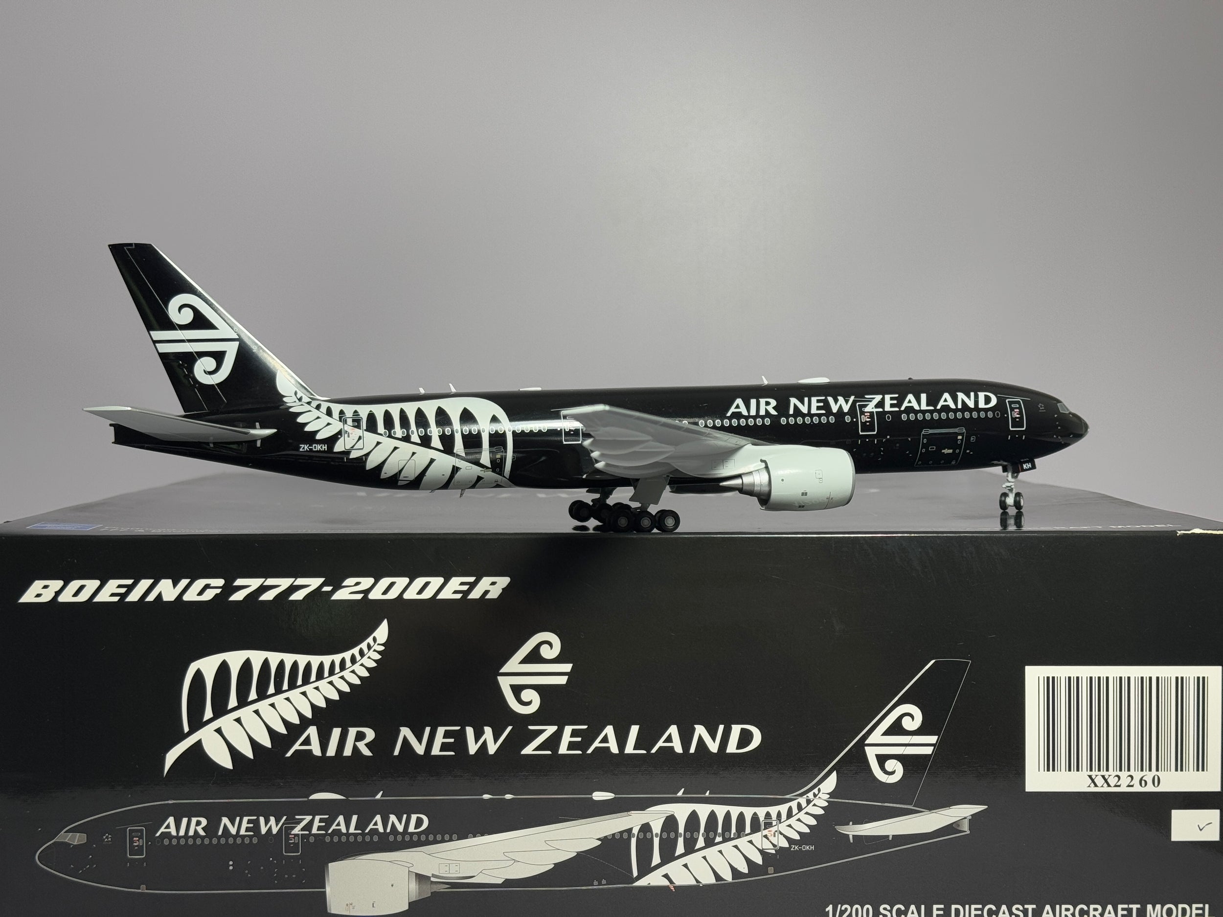 JC Wings 1:200 Air New Zealand Boeing 777-200ER ZK-OKH All Blacks XX2260