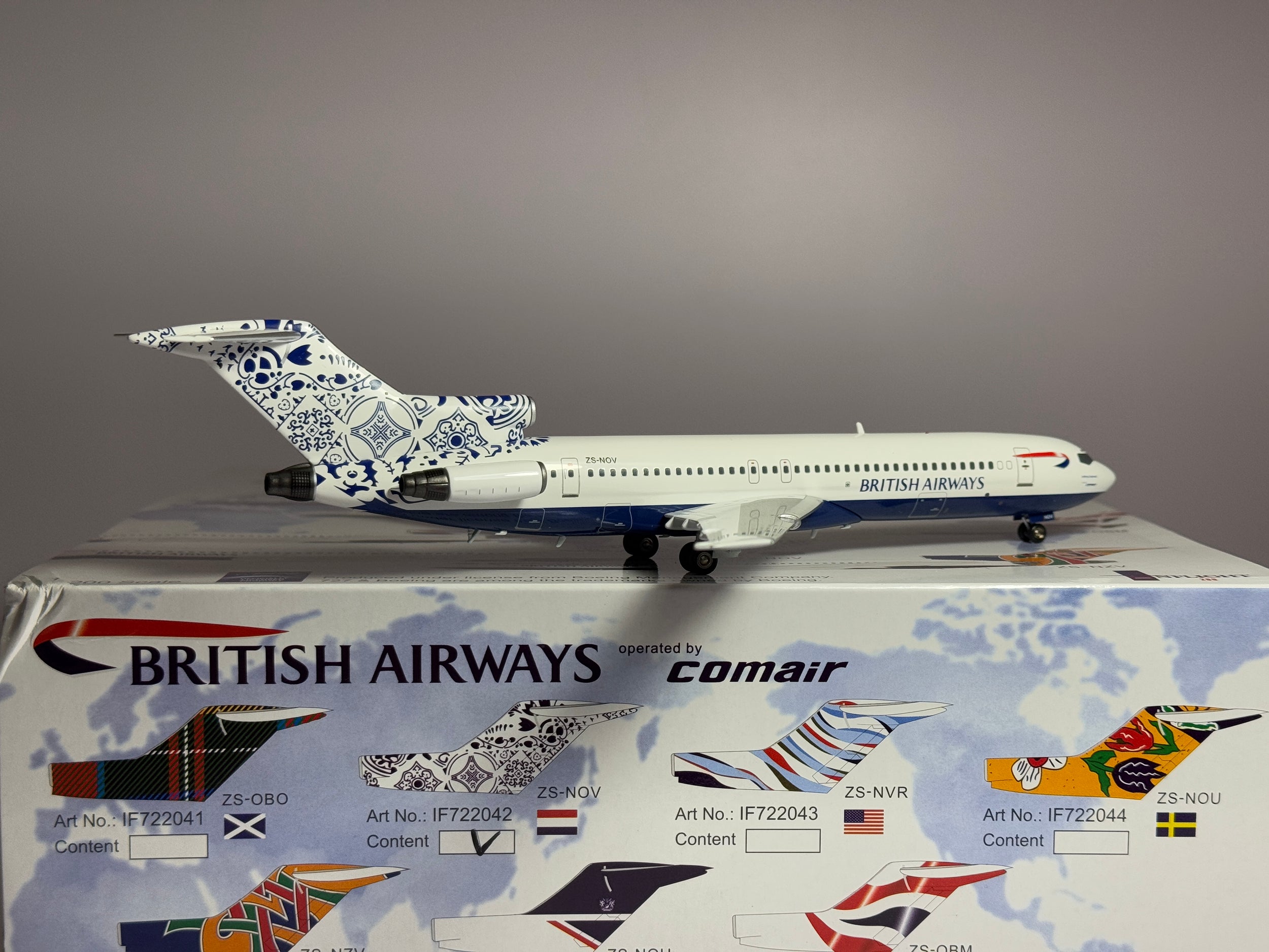 Inflight200 1:200 British Airways Boeing 727-200 ZS-NOV Holland World Tail IF722042