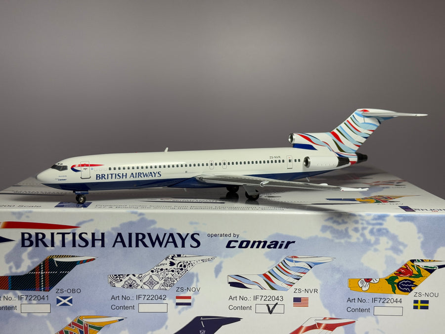 Inflight200 1:200 British Airways Boeing 727-200 ZS-NVR USA Waves World Tail IF722043