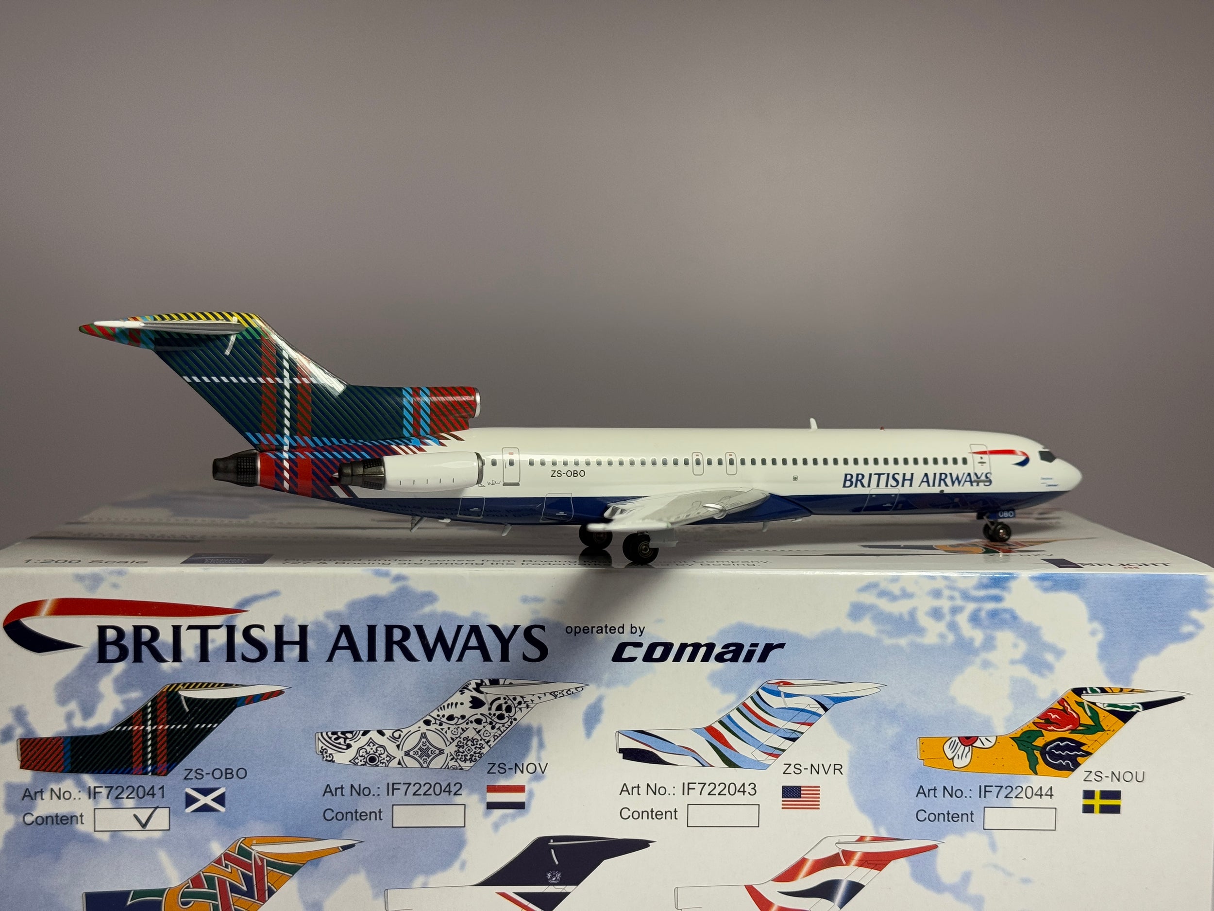 Inflight200 1:200 British Airways Boeing 727-200 ZS-OBO Scotland World Tail IF722041